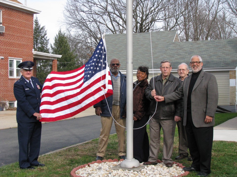 Brigadier General Robert S. Dutko, Sr., Moses Johnson, Ann Watkins, Ewing Mayor, Bert Steinmann and Garry Keel